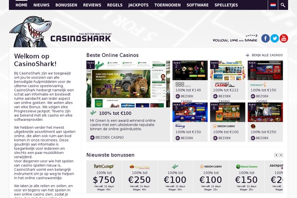 casinoshark.nl site used Casinoshark