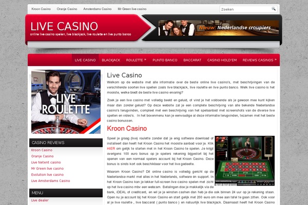 casinoslive.nl site used Redonblack