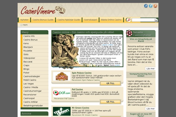 casinovinnare.com site used Casinovinnare.com