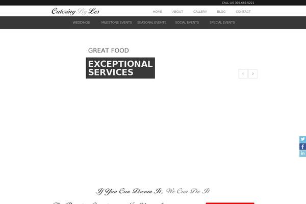 Catering website example screenshot