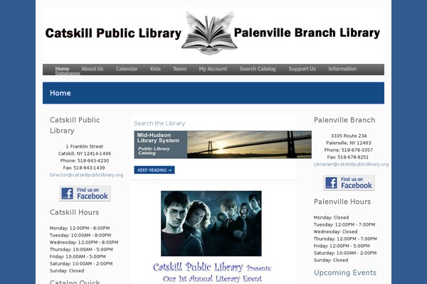 catskillpubliclibrary.org site used Catskill-public-library