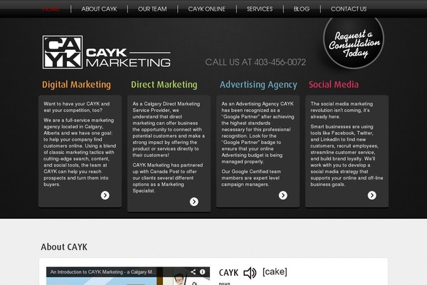 cayk.ca site used Caky
