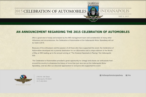 celebrationofautomobiles.com site used Coa