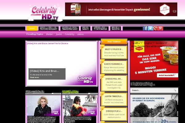 celebrity theme websites examples