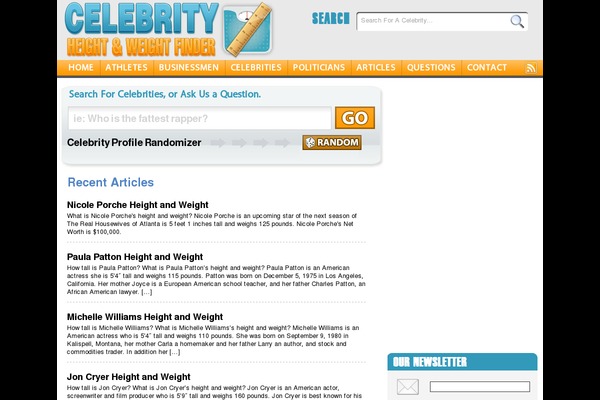 Celebrity theme site design template sample