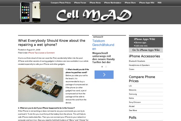 cellmad.com site used Vertigo-3column