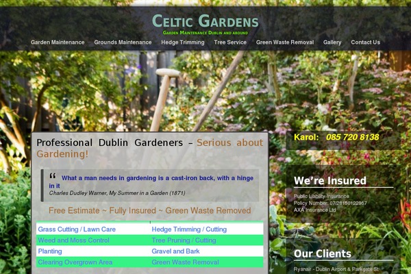 celticgardens.ie site used Adventure
