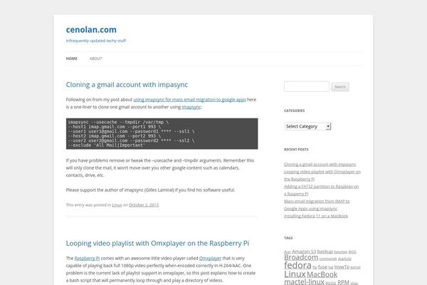 cenolan.com site used Twenty Twelve