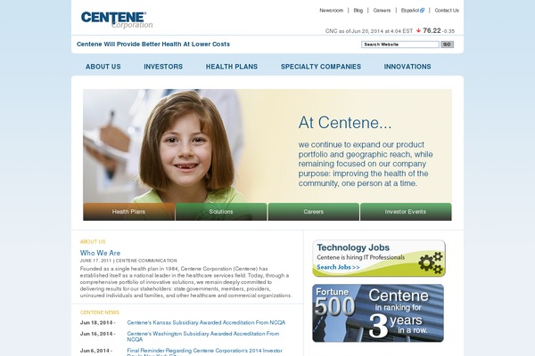 centene-2014 theme websites examples