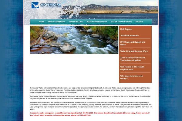 centennialwater.org site used Centennialwater