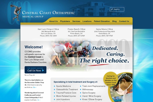 centralcoastortho.com site used Central-coast-orthopedic