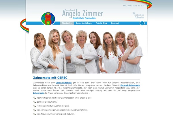 cerec-zahnarzt-hamburg.de site used Zimmerpraxis