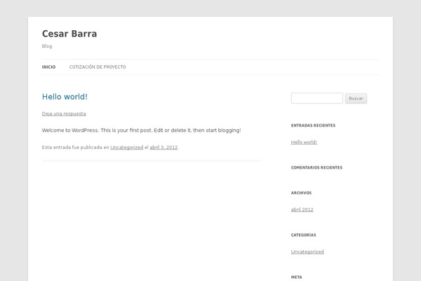 cesarbarra.com site used Twenty Twelve