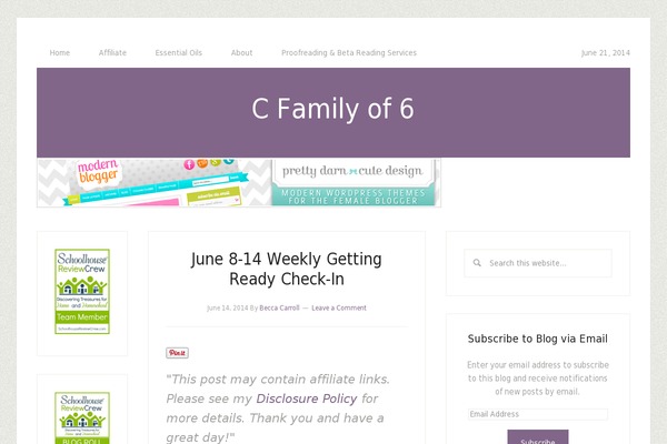 cfamilyof6.com site used Christabelle