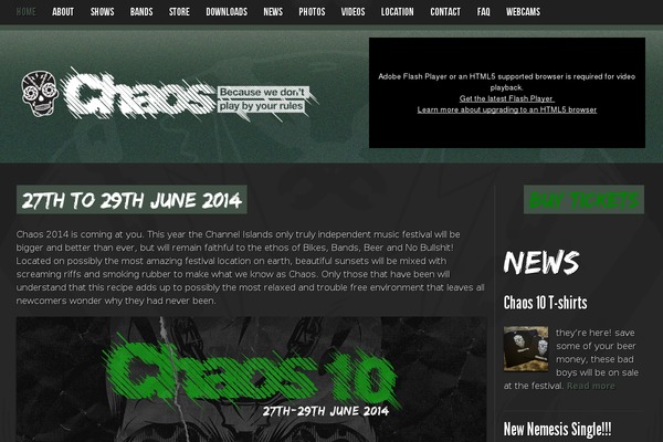 chaosevents.com site used Salient Child