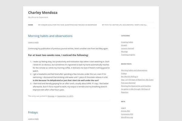 Twenty Twelve theme site design template sample