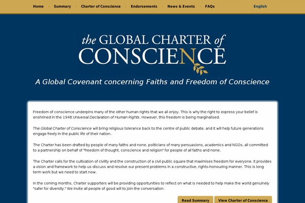 charterofconscience.org site used Wea