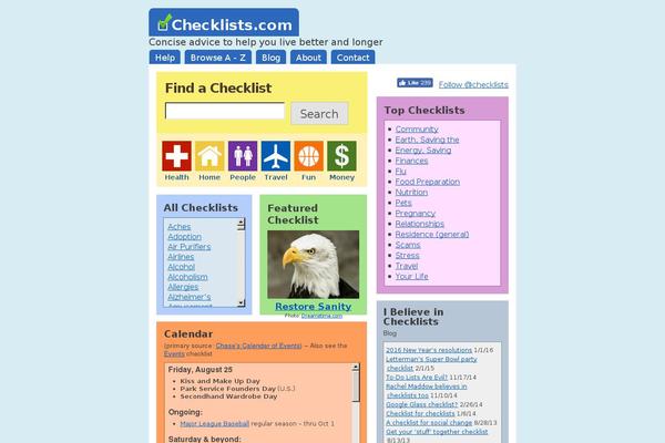 checklists.com site used Checktheme