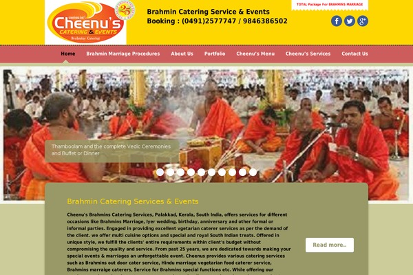 cheenuscatering.com site used Dine-and-drink-theme