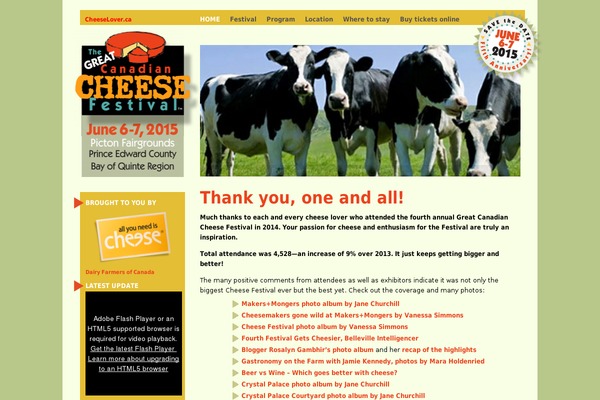 Cheese theme site design template sample