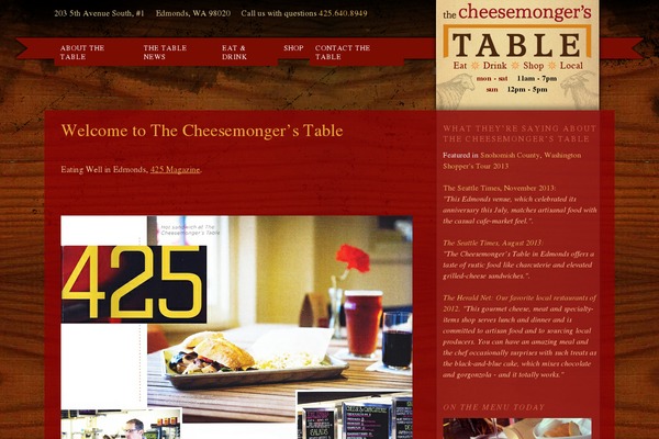 cheesemongerstable.com site used Thesis 1.8.4