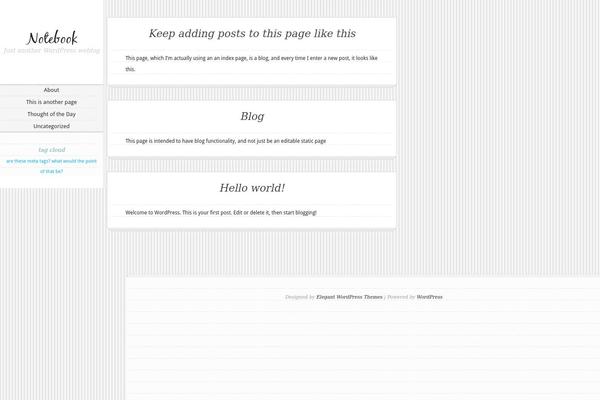 Notebook theme site design template sample