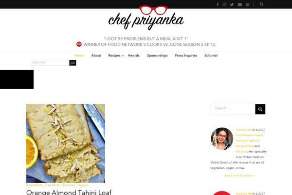 chefpriyanka.com site used Boardwalk