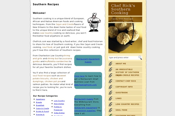 chefrick.com site used Recipes-blog