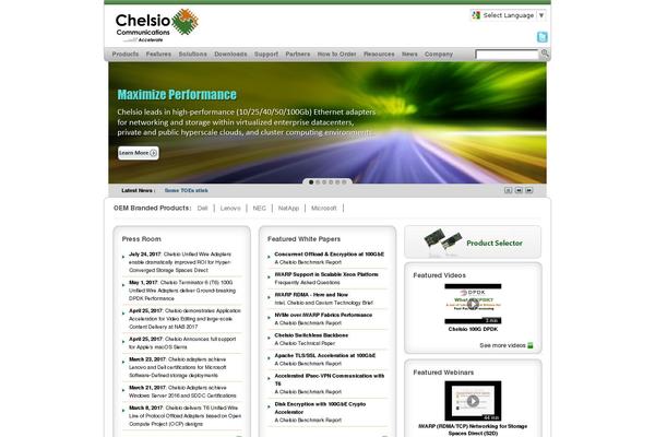 chelsio.com site used Chelsio