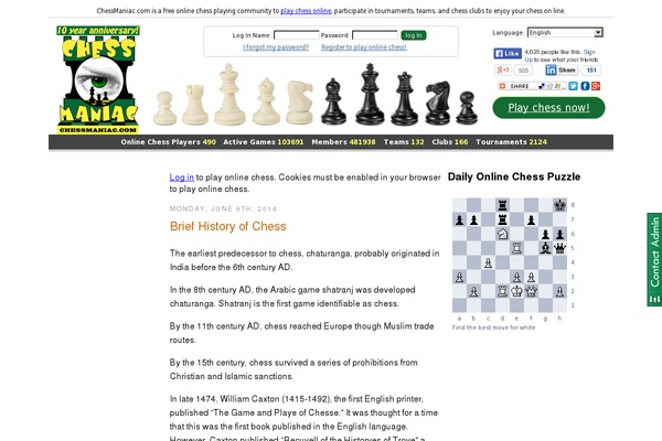 chessmaniac.com site used Cheess
