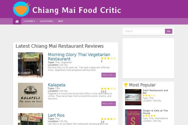 chiangmaifoodcritic.com site used Magazine Style