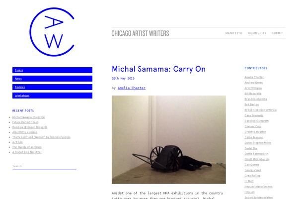 chicagoartistwriters.com site used Caw