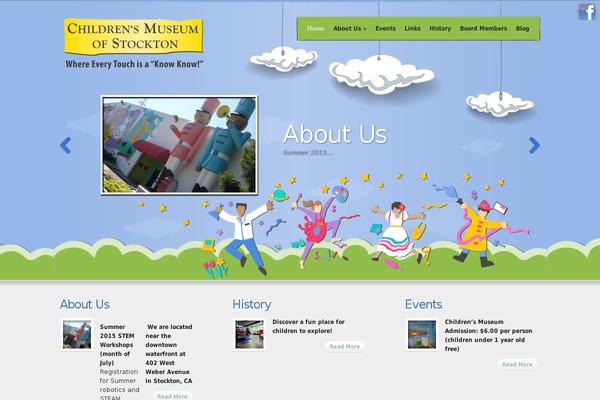 childrensmuseumstockton.org site used Webly
