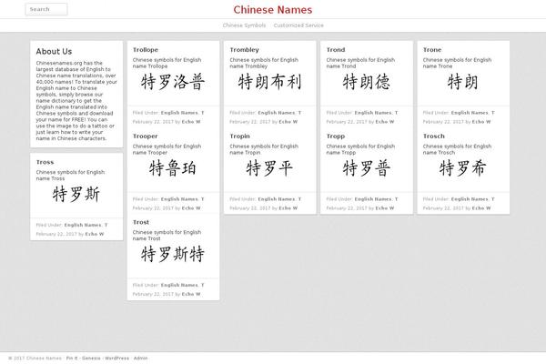 chinesenames.org site used Pin-it