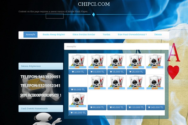 chipci.com site used Shinypoker