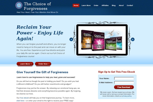 choiceofforgiveness.com site used Productfolio