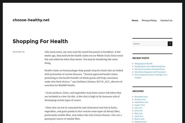 choose-healthy.net site used Twenty Sixteen