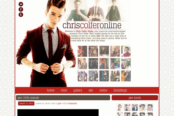 chris-colfer.com site used Chriscolferonline