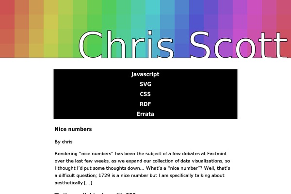 chrisscott.me site used Gridofcolour