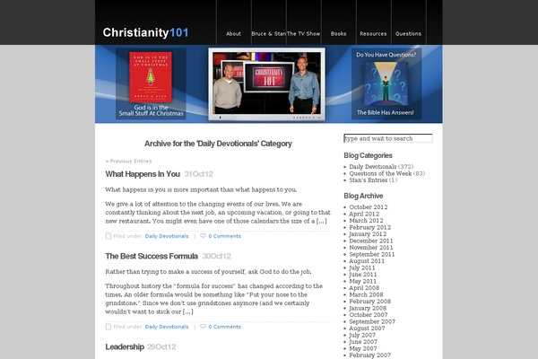 christianity101online.com site used Unsleepable[wordpress Official Public Theme]