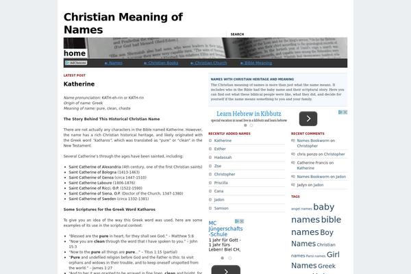 christianmeaningofnames.com site used Boldwp-pro