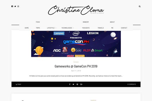 christinecloma.com site used Hawthorn