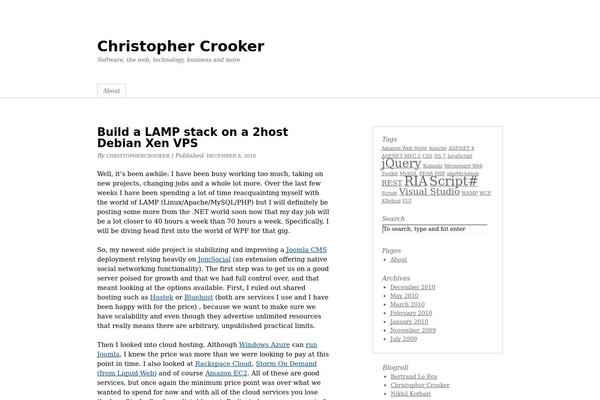 christophercrooker.com site used Thematic
