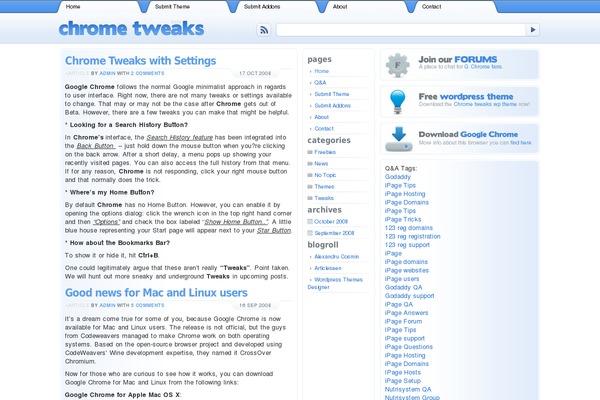 chrometweaks WordPress theme, websites list used chrometweaks theme chrometweaks theme websites examples