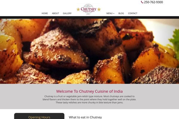 chutneyrestaurant.ca site used Chutney