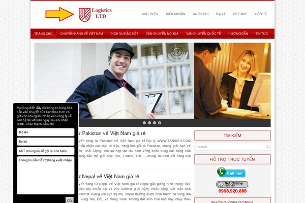 chuyenphatnhanhdhl.com site used Shtheme