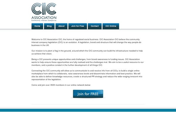 cicassociation.org.uk site used Feature Pitch