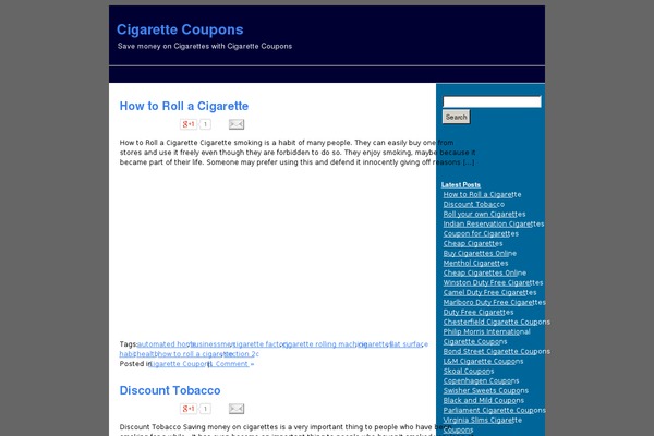cigarettecoupon.net site used Slick