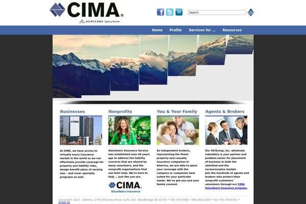 Cima theme site design template sample