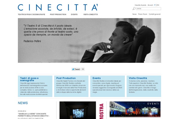 cinecittastudios.it site used Amaranto-theme